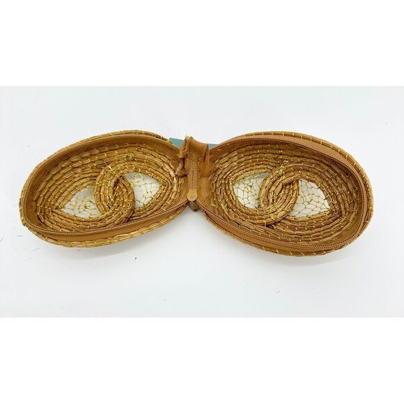 Brazilian Vegetable Gold Infinity Design‎ Coin Purse Vegan 4.5" NWT - Picture 4 of 5